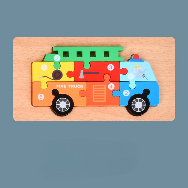 FiretruckPuzzle | HölzernePuzzles für Kinder Spielzeug