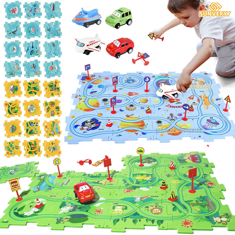 FloorfunRacers | Puzzle-Rennstrecken-Set