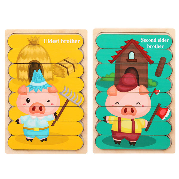 FarmAndSea | 3 Bündel Baby-Holzpuzzle