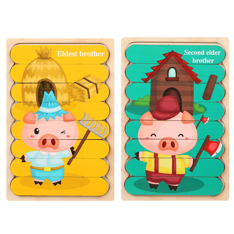 FarmAndSea | 3 Bündel Baby-Holzpuzzle