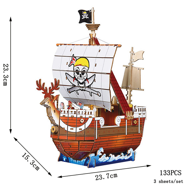 HistoricVoyages | 3 Bündel Segelschiff Holzpuzzle