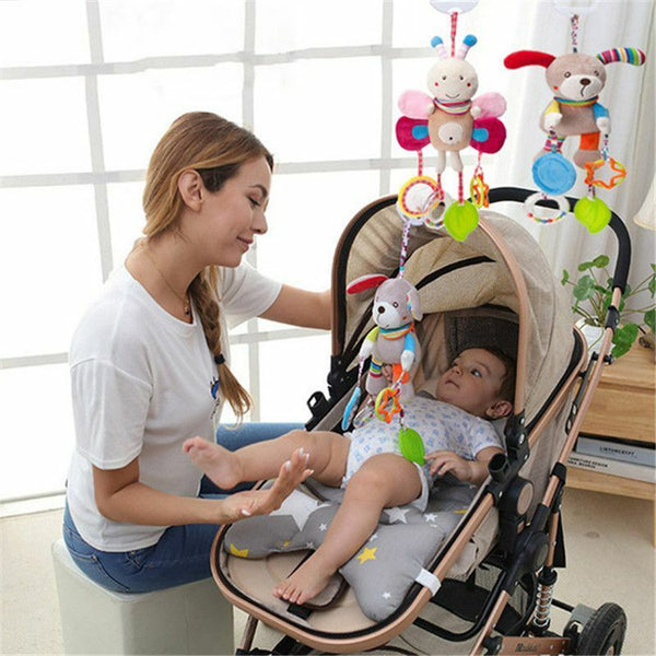 WiseWhimsy | Rassel Plüsch Kinderwagen Spielzeug