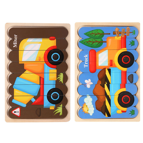 UltimateVehicles | 3 Bündel Baby-Holzpuzzle